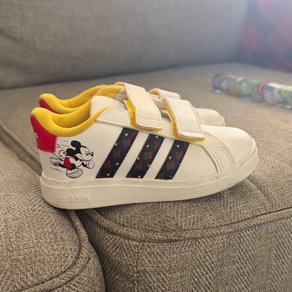 Adidas Kids' White and Yellow Mickey Sneakers